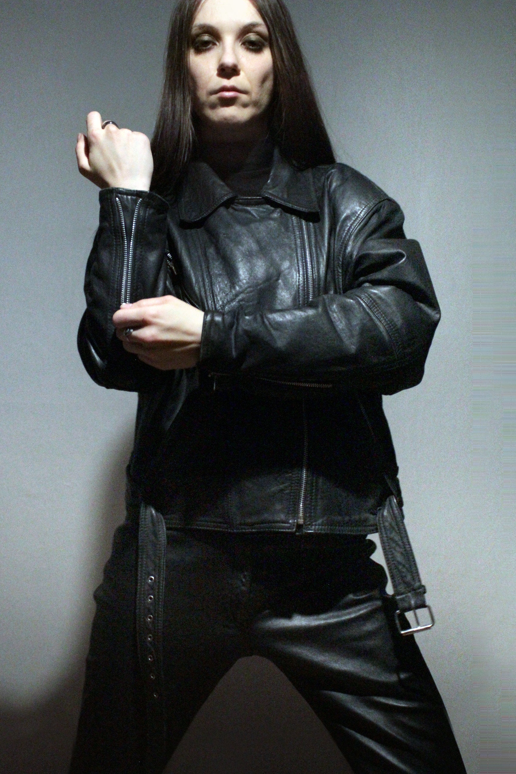 Vintage 90s motorcycle leather jacket