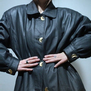 plus size long blue leather coat for winter with insulated liner