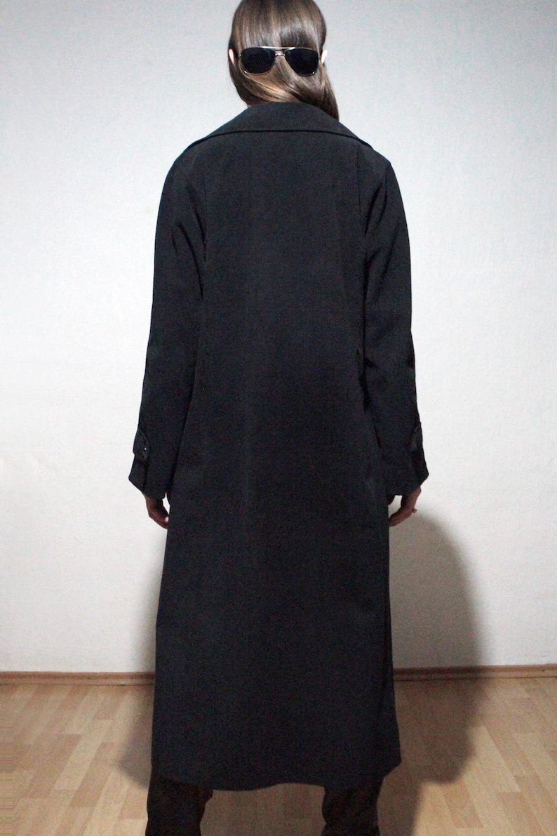 long black trench coat vintage womens fall overcoat