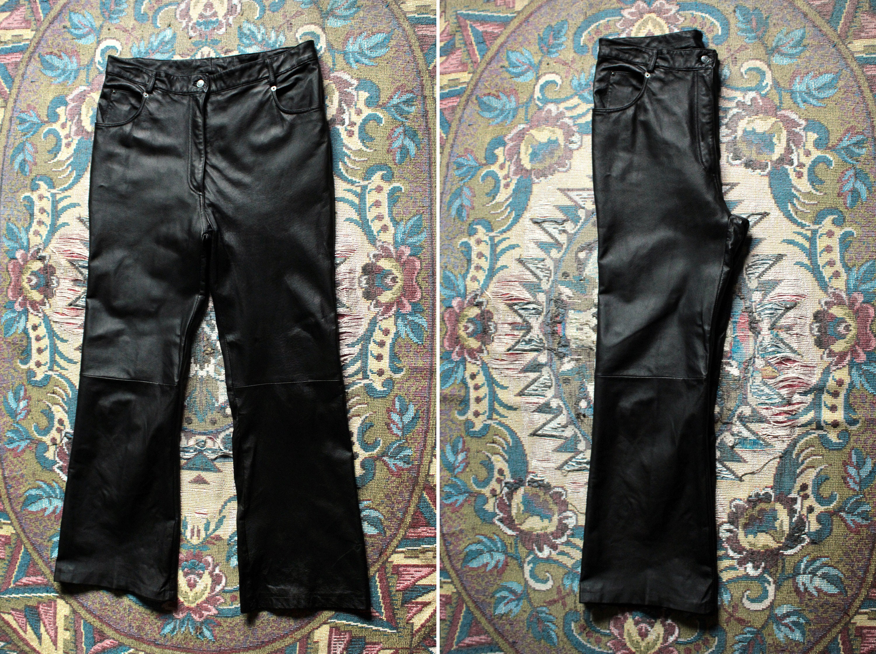 Baggy leather pants deals