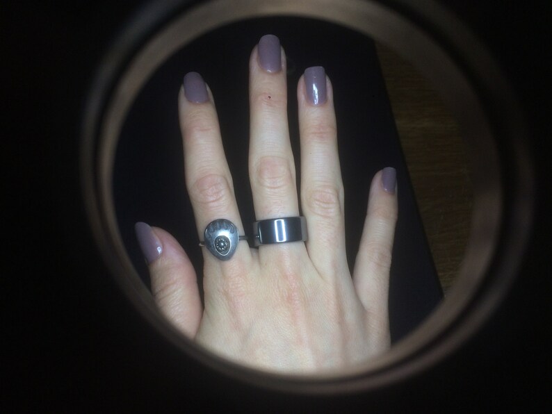 sterling silver ring and hematite ring