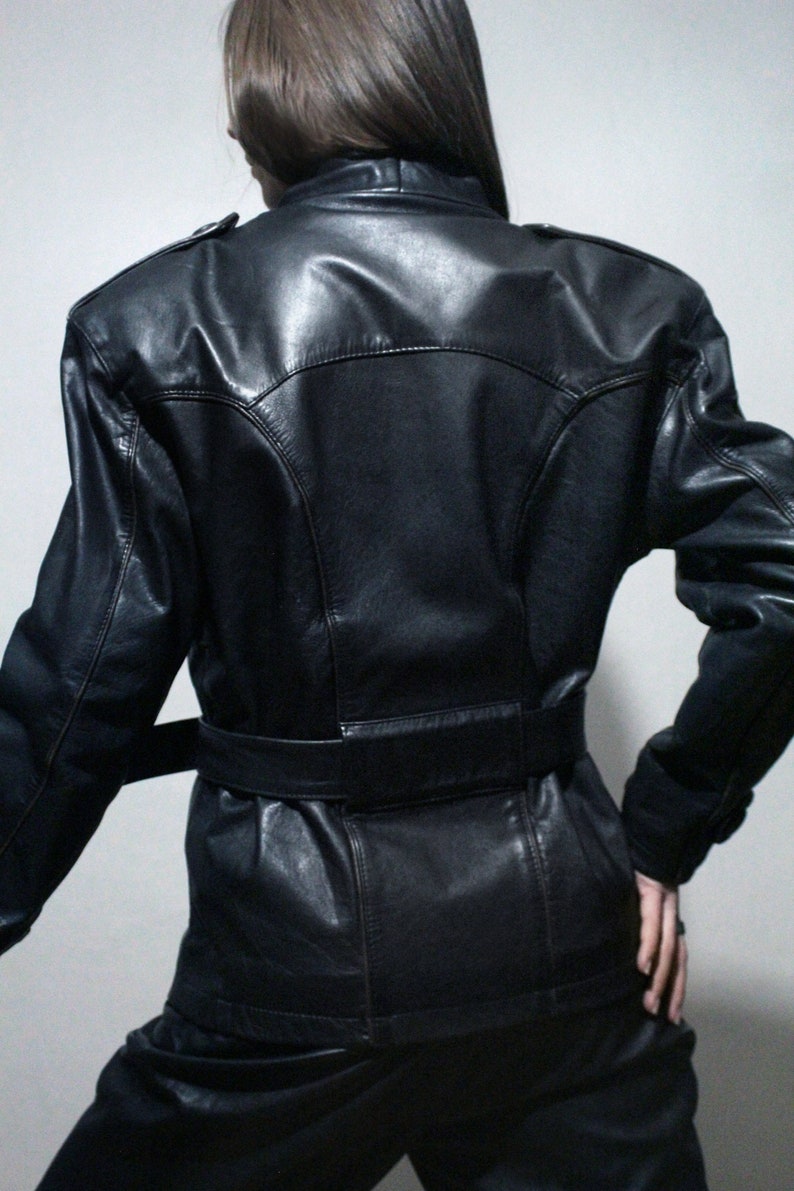 vintage leather motorcycle jacket with Kevlar lining womens riding gear