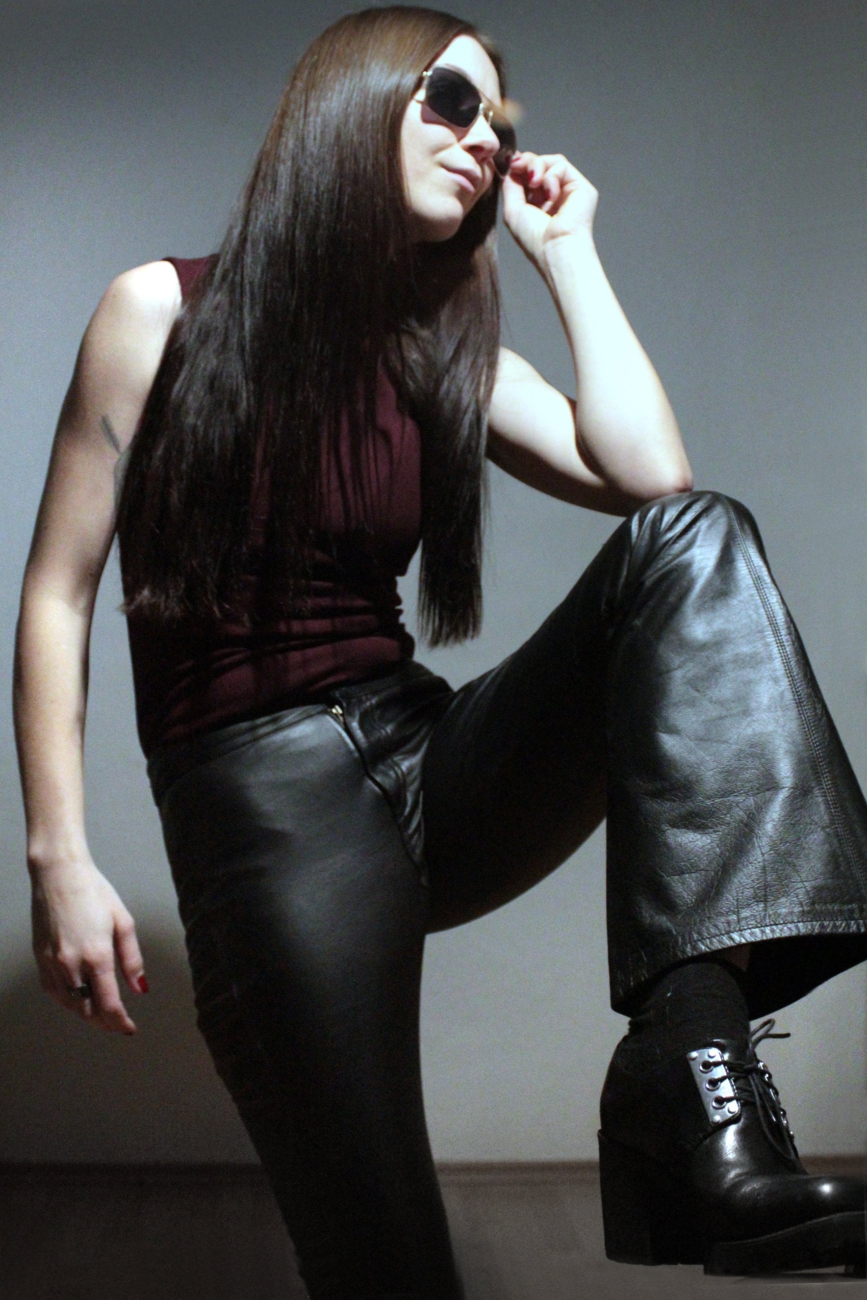 Levi's Bell Bottom Leather Pants / Western Flare Black Levi's Bell Bottom Leather Pants / Western Flare Black