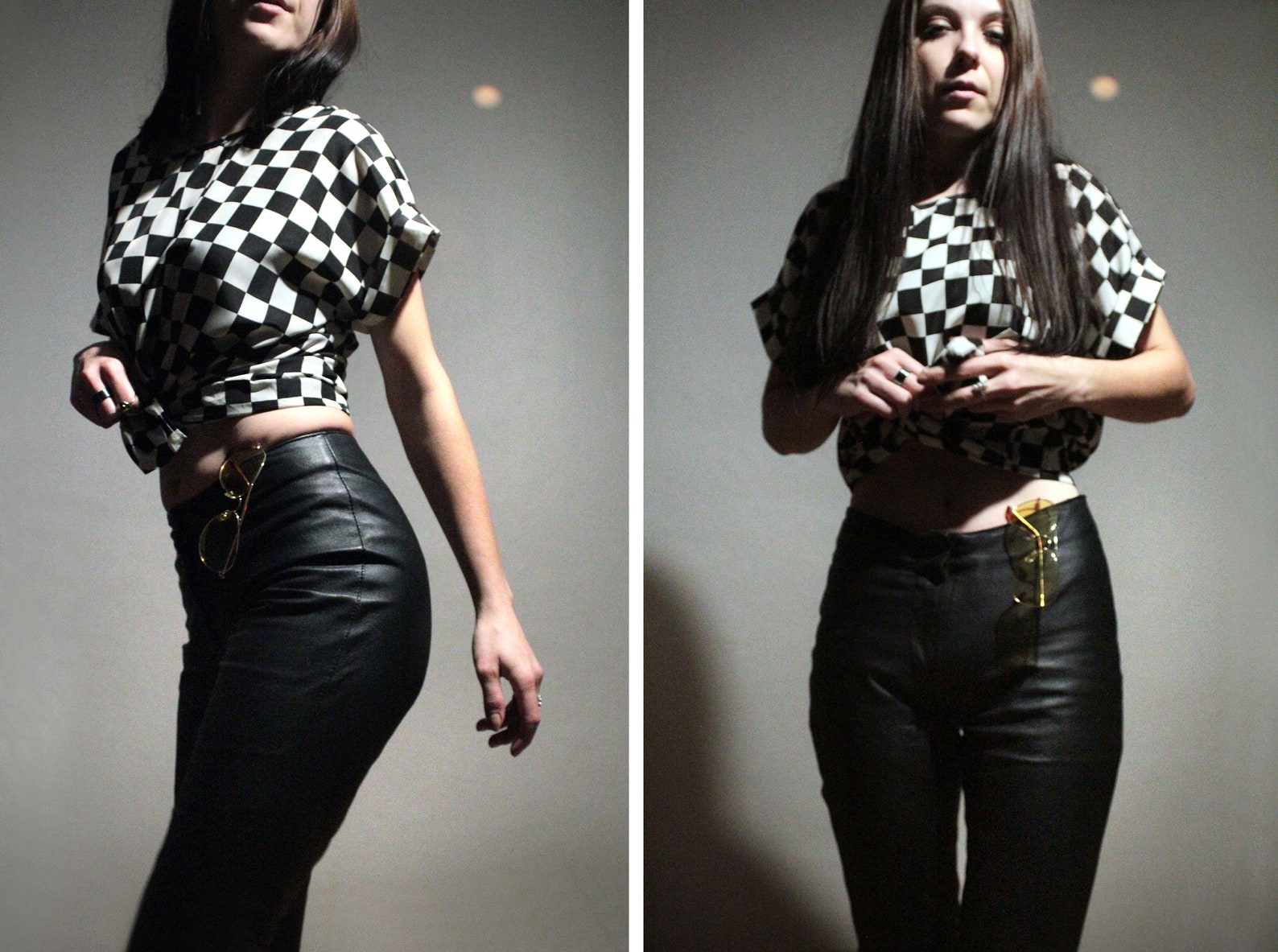 Black Leather Pants / Y2K Womens Flare Leather Trousers Etsy