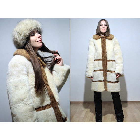 White Shearling Coat Winter Sheepskin Jacket Real Fur Teddy Bear Coat Etsy