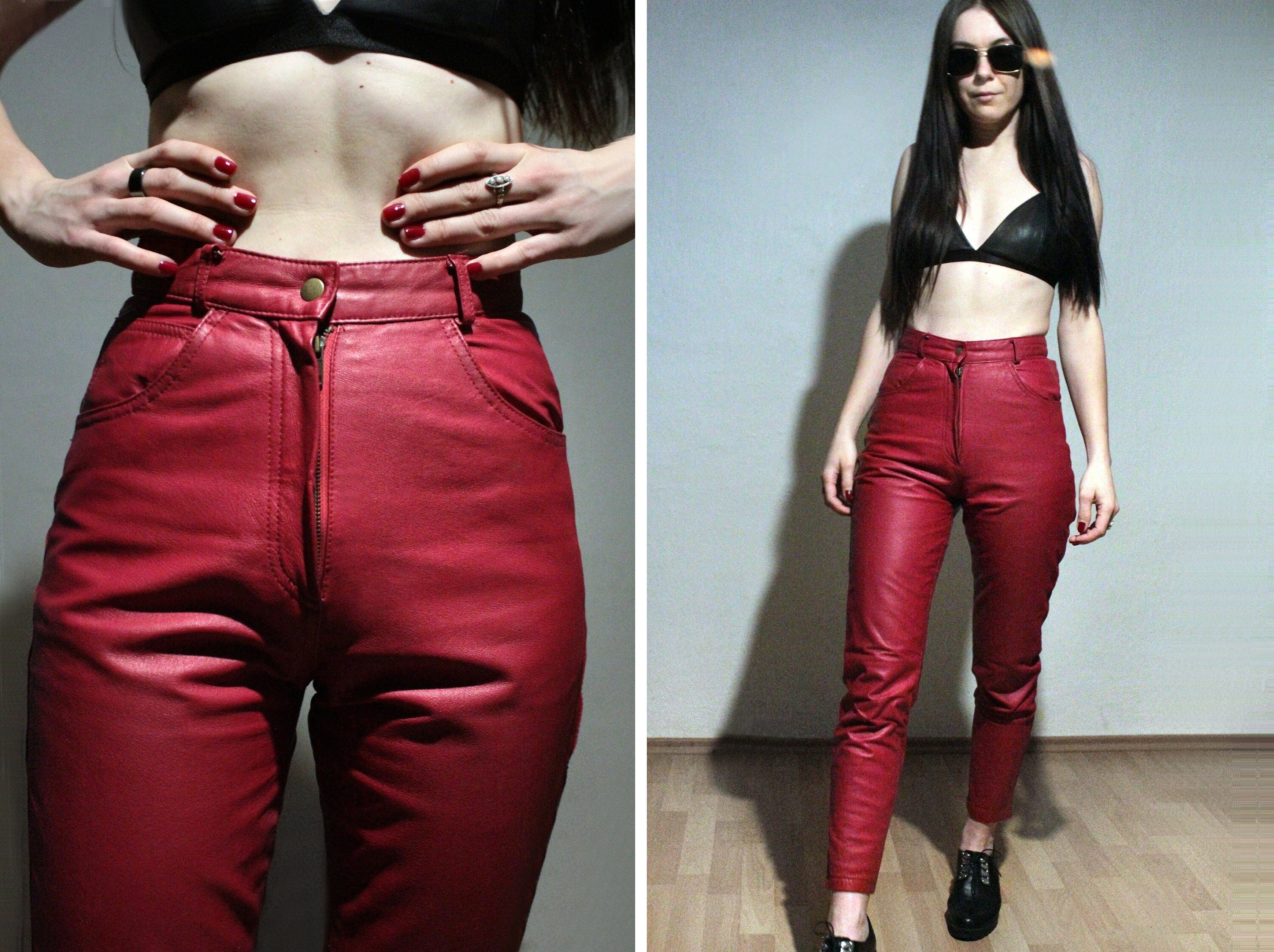 Billie Lourd in red leather trousers by DWJones28 on DeviantArt