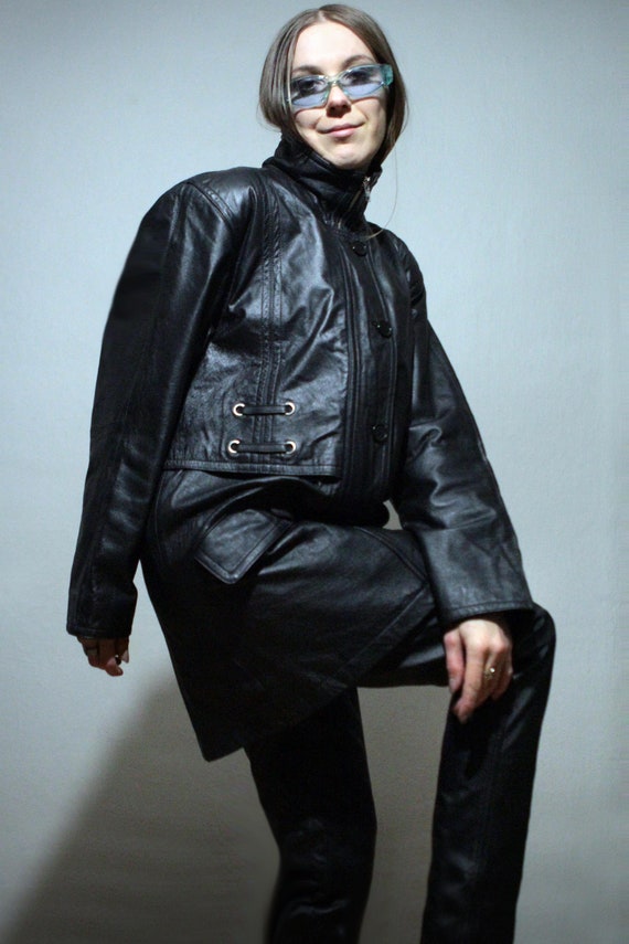 Black Leather Coat Womens Leather Parka Winter Leather Jacket Etsy Canada