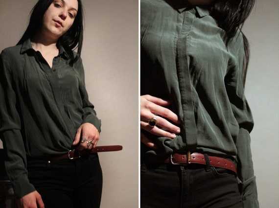 Natural Silk Blouse / Minimalist Silk Top / Y2K De