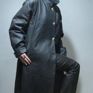 plus size long blue leather coat for winter with insulated liner