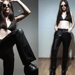 Bootcut leather pants GAP / Mid-rise waist leather trousers