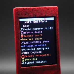ESP32 Marauder CYD 2.8” / Firmware Bruce o Marauder / Dispositivo de prueba WiFi Bluetooth / Carcasa personalizada pintada a mano