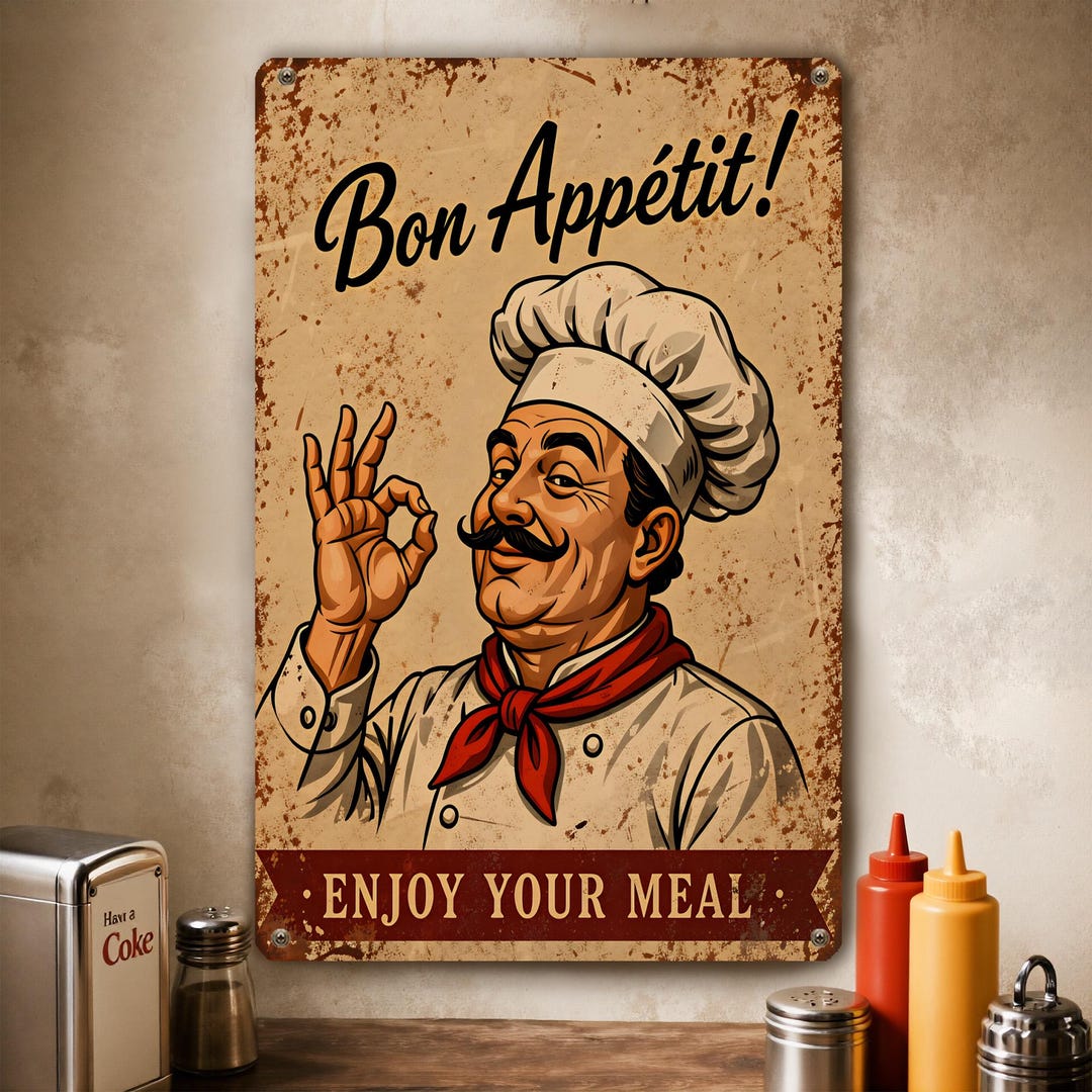 Chef Good Sign Personalized Chef Metal Sign, Custom Bon Appetit Tin Sign,vintage ...