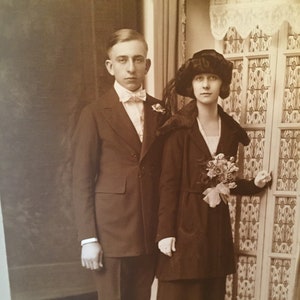 Sepia Vintage Photo of Young Couple -Chicago Photographer 1920’s
