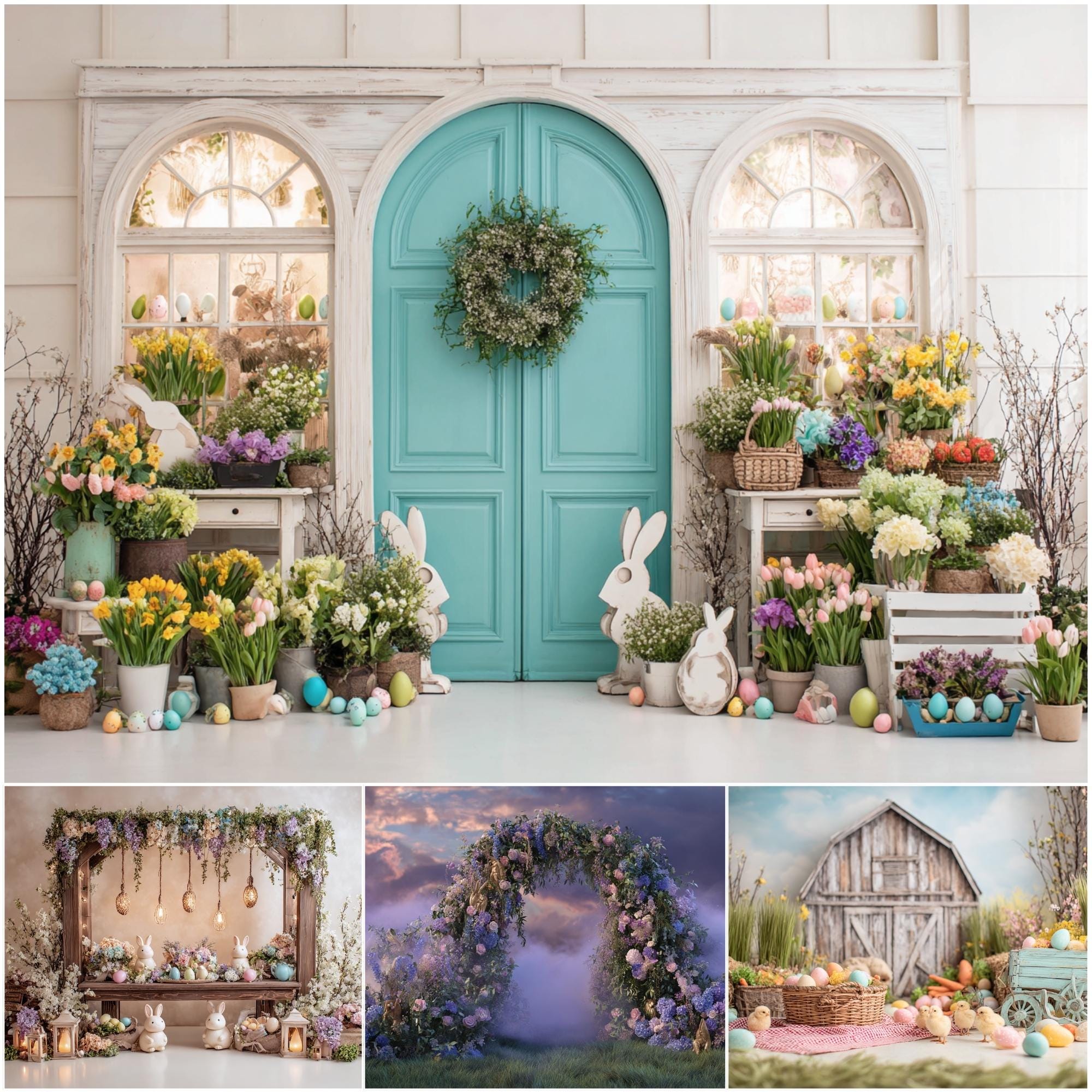 Easter Digital Backdrop Mega Bundle, Spring Photography Backgrounds ...