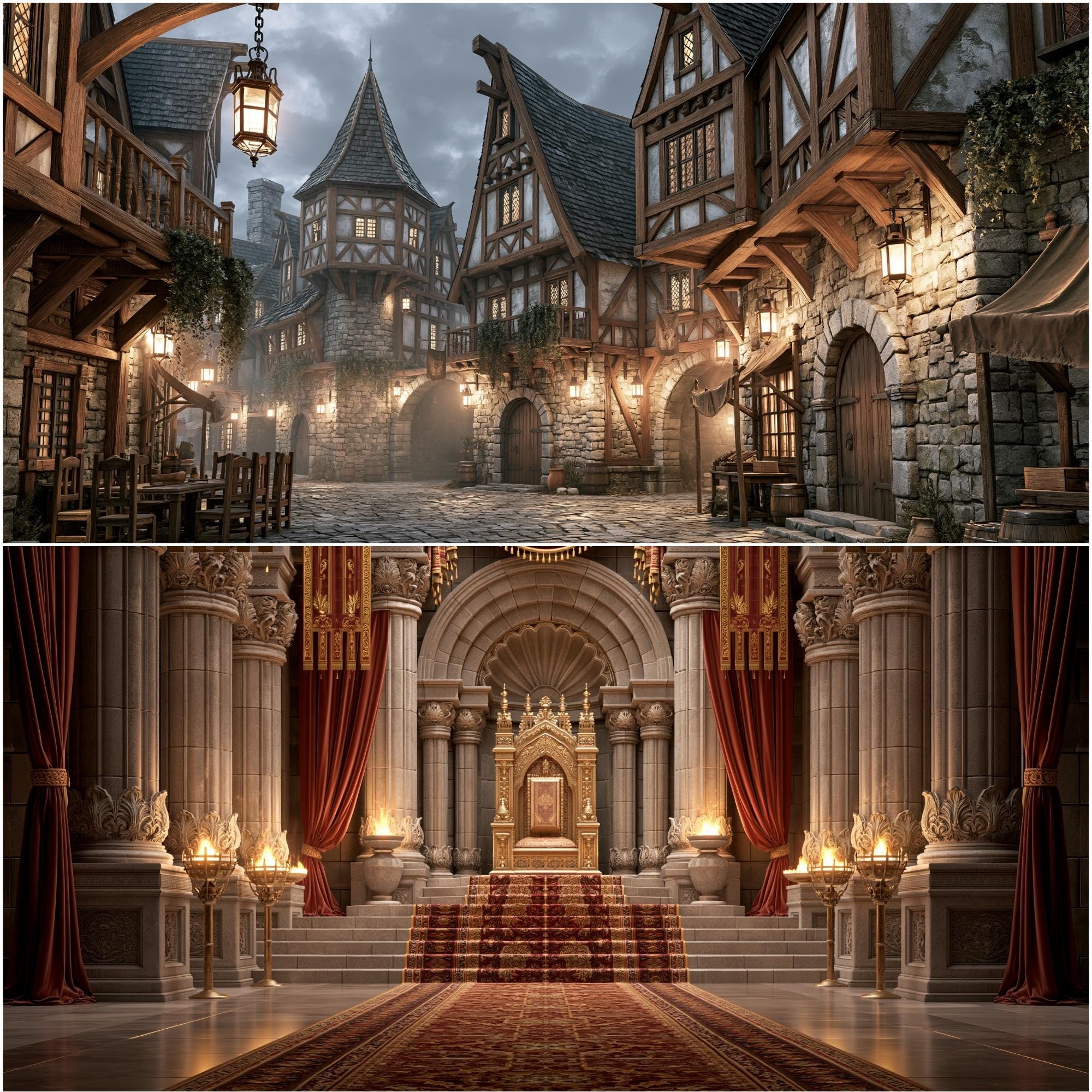 Medieval Castle Backdrop Bundle, Gothic Hall, RPG Photo Booth (digital ...