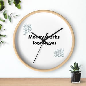 Clock - Flower of Life geometric wall clock | gold mandala wood frame