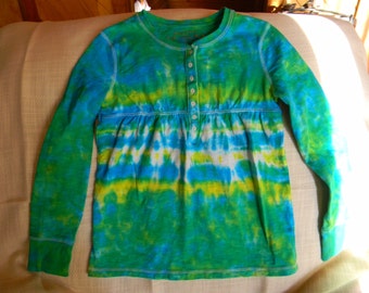 Girls long sleeve tie dyed shirt