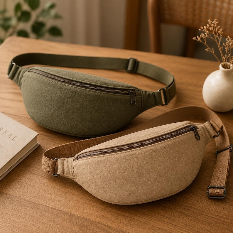 Fanny Pack Sewing Pattern PDF | Crossbody Belt Bag | Waist Bag DIY | Floral Meadow | A0 A4 US Letter | Crescent Bag Easy Beginner Pattern image 2