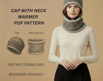 Cap & Neck Warmer Sewing Pattern, Winter Hat and Balaclava, Neck Warmer Pattern, Stylish Multicolored Cap, Easy DIY Sewing Project