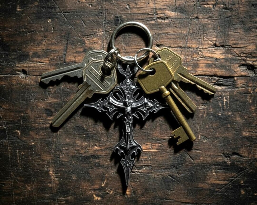 Skull Cross Keychain – Gothic Stainless Steel EDC (one More Cast) - Etsy