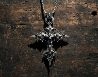 Skull Cross Necklace – Gothic Stainless Steel Pendant (One More Cast)