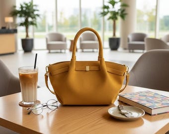 Suede Style Tote Bag • Matte Leather Shoulder Bag Retro Belt Detail Crossbody Purse