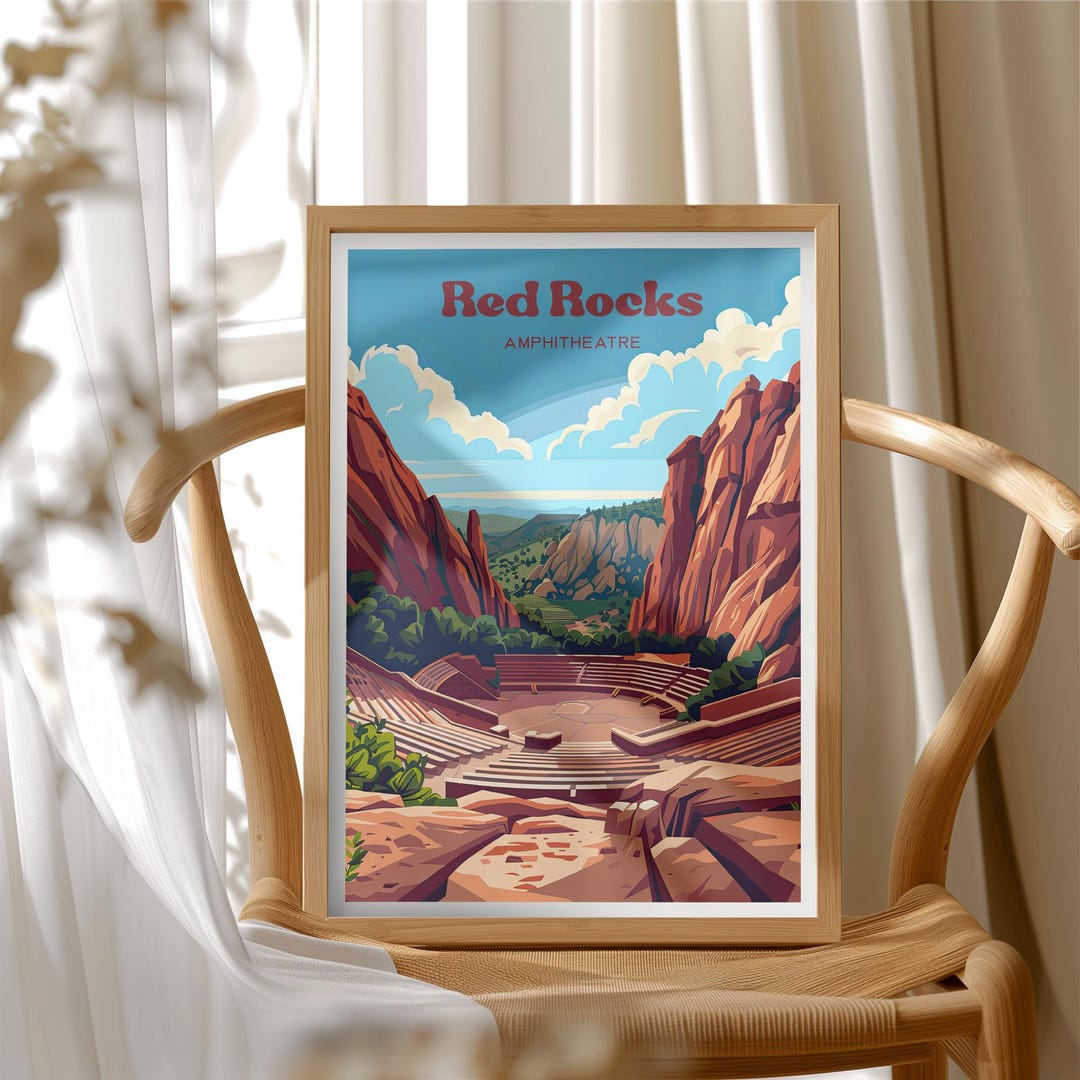 Red Rocks Park Poster, Colorado Travel Poster, Red Rocks Park Colorado ...