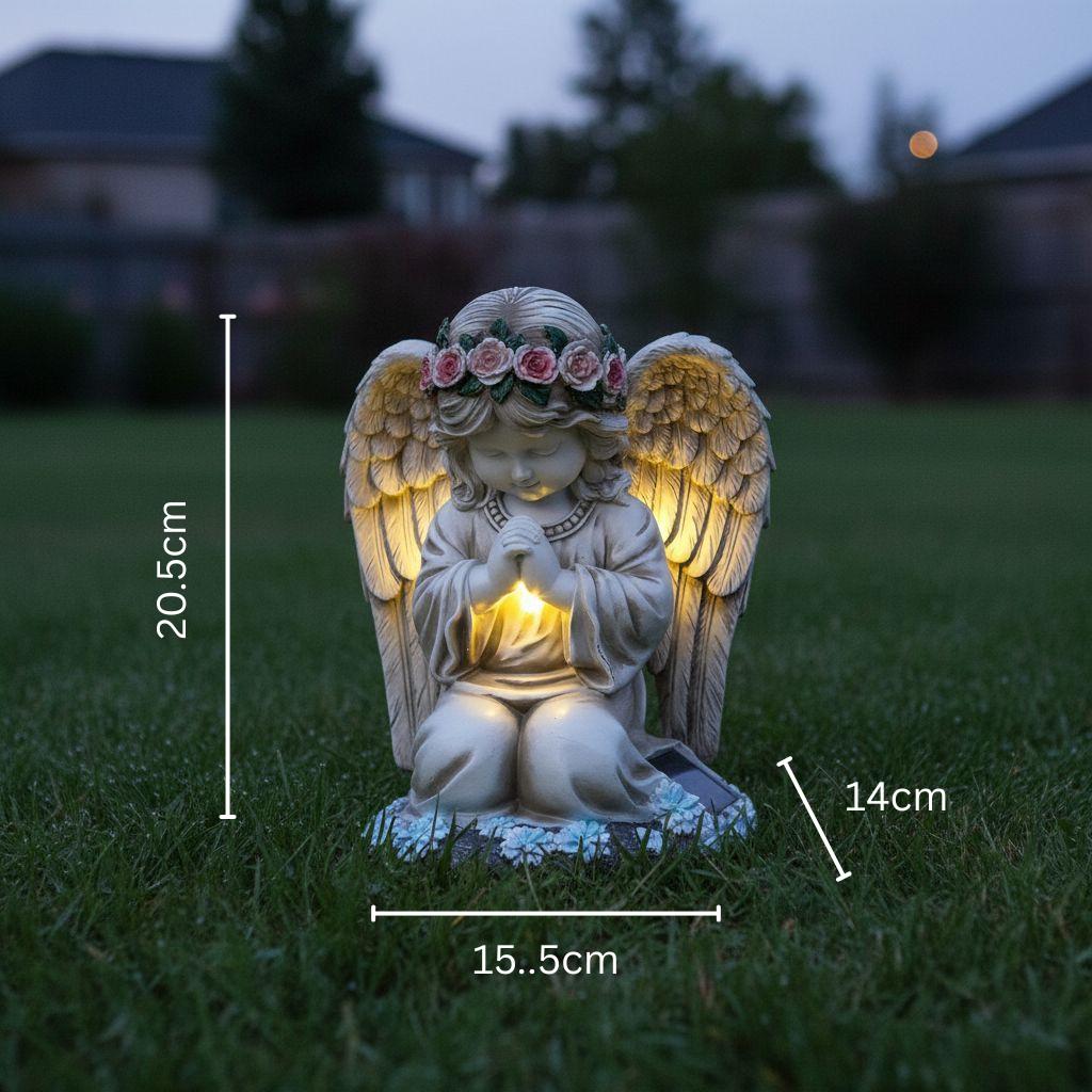 Solar Angel Garden Statue With LED Light, Praying Angel Outdoor Decor ...
