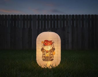 Linterna solar japonesa impermeable para exteriores / Decoración de jardín con el gato de la suerte Maneki Neko / Lámpara solar colgante para patio / Lámpara para festivales asiáticos