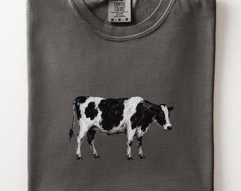 Vintage Holstein Cow Shirt, Comfort Colors Farmhouse Graphic Tee