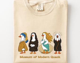 Lustiges Gans Art Shirt, Museum für moderne Quack T-Shirt, Kunstgeschichte Gemälde Parodie, berühmte Gemälde Meme Shirt, Unisex Comfort Colors®
