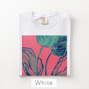 Abstract Botanical Shirt, Linocut Plant Graphic Tee, Retro Nature Aesthetic T-Shirt, Boho Plant Lover Gift, Comfort Colors Oversized Tee image 4