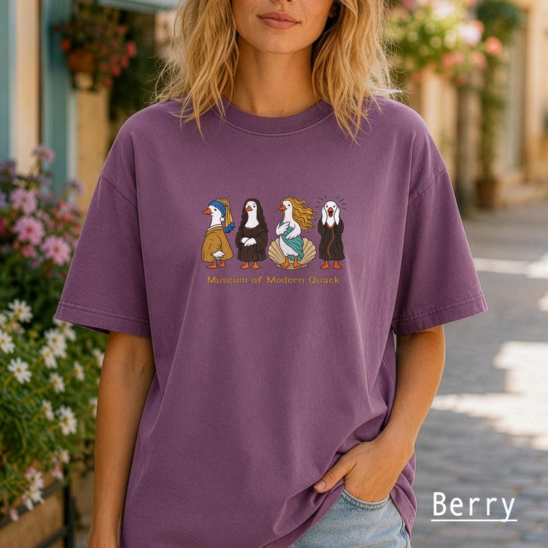 Funny Goose Art Shirt, Museum of Modern Quack Tee, Art History Painting Parody, Famous Paintings Meme Shirt, Unisex Comfort Colors® image 4