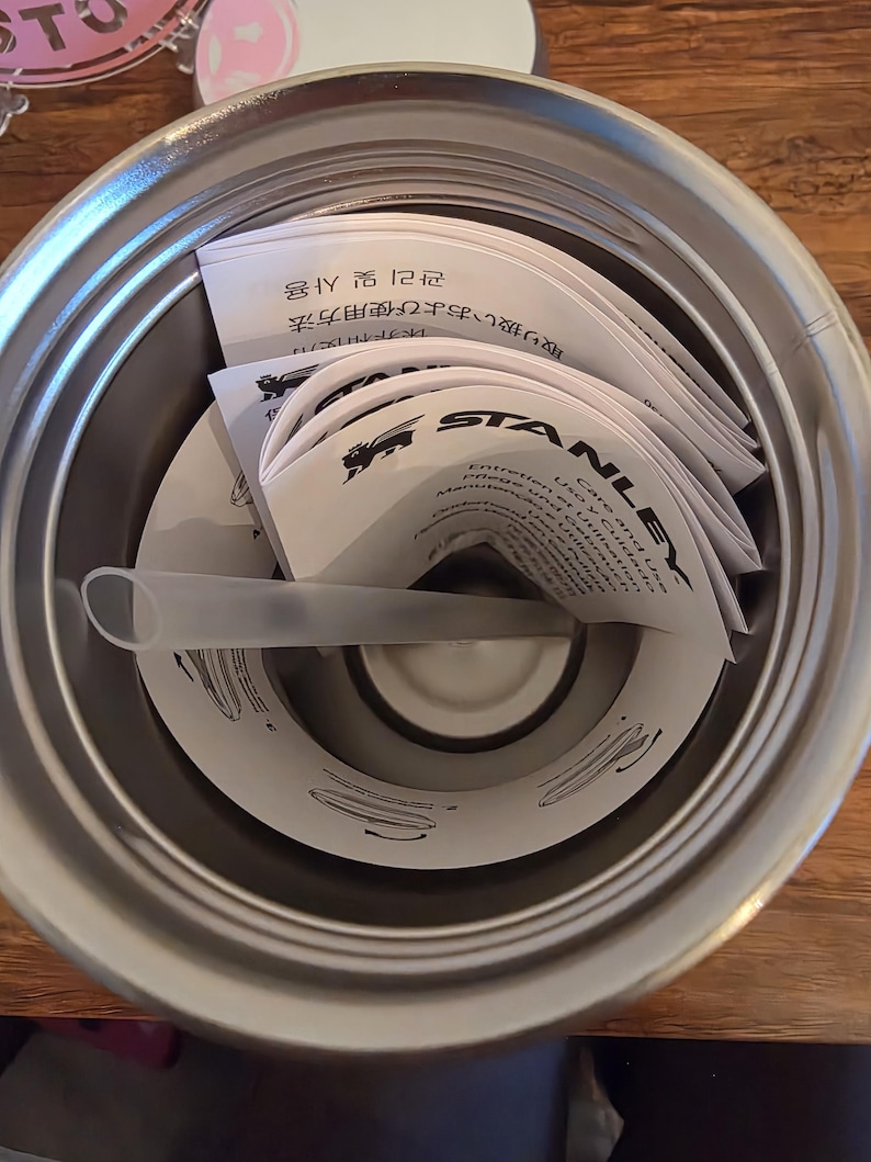 Vaso térmico Stanley Protour de 20 oz con diseño de hortensias brillantes de Rugrats, hecho a medida, nuevo con etiquetas. imagen 9