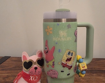 Custom Made Ocean World Mist Sparkle 30oz Stanley Quencher Tumbler NWT