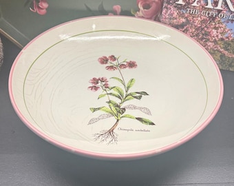 Vintage Italian Ceramic Botanical Floral Bowl