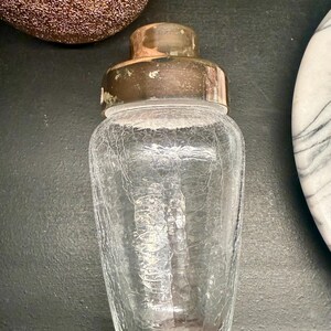 Vintage EMF West Germany Crackle Glass Cocktail Shaker, Försilvrat Lock Barware bild 9