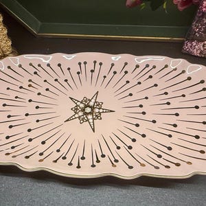 Anthropologie roze en gouden schaal - art deco afbeelding 3