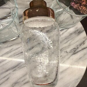 Vintage EMF West Germany Crackle Glass Cocktail Shaker, Försilvrat Lock Barware bild 8