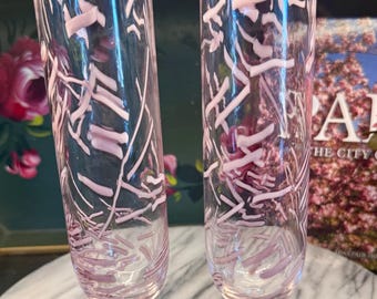 Anthropologie Koki roze confetti champagneglazen set van 2 | Vintage art glaswerk