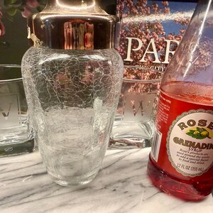 Vintage EMF West Germany Crackle Glass Cocktail Shaker, Försilvrat Lock Barware bild 3