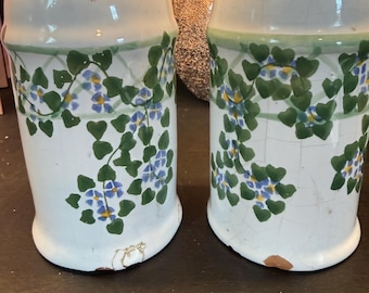Vintage Ceramic Floral Salt & Pepper Shakers - French Mid-century