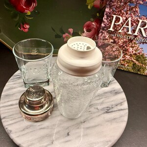 Vintage EMF West Germany Crackle Glass Cocktail Shaker, Försilvrat Lock Barware bild 7