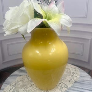 Antique Rookwood Pottery Vase | 1924 Yellow Arts & Crafts Ceramic Cabinet Vase