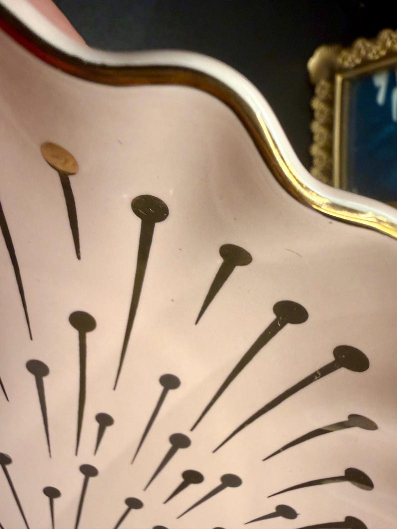 Anthropologie roze en gouden schaal - art deco afbeelding 5