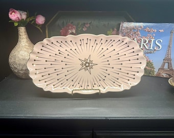 Anthropologie roze en gouden schaal - art deco