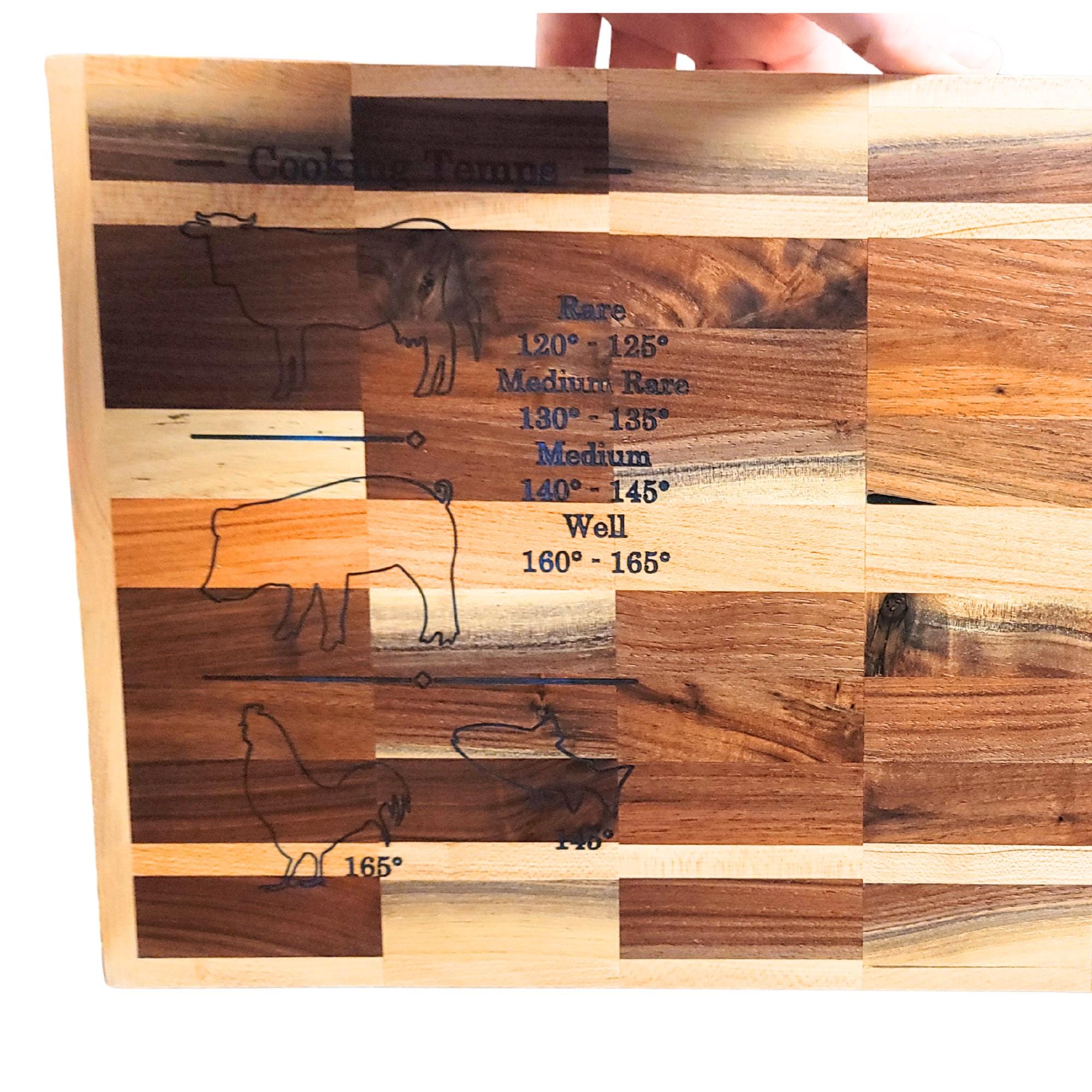 Cooking Temperature Guide CNC Files, Kitchen Laser Engraving, DXF and STL Digital Download