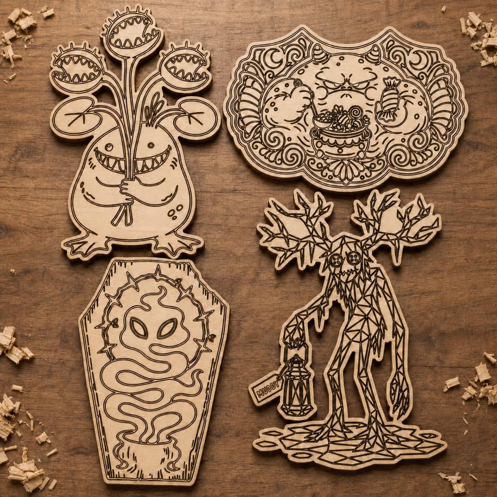 Strange Monster Portrait SVG DXF Bundle, 4 CNC Cut Files for Laser, Router, Glowforge, Cricut image 2