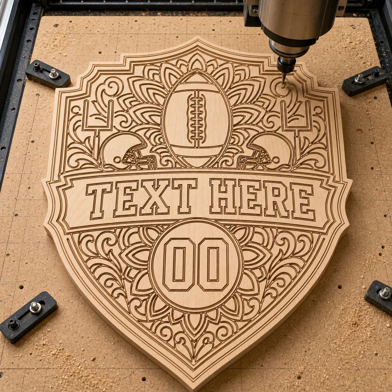 Football Frame Sign SVG DXF Bundle, 4 CNC Cut Files for Laser, Router, Glowforge, Cricut image 4