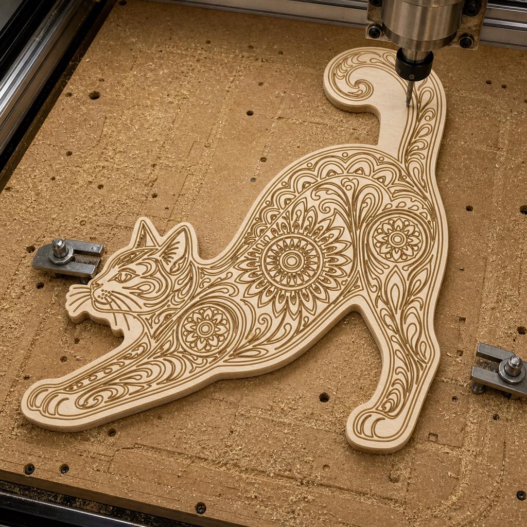 Cat SVG DXF Bundle, 4 CNC Cut Files for Laser, Router, Glowforge, Cricut image 5